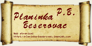 Planinka Beserovac vizit kartica